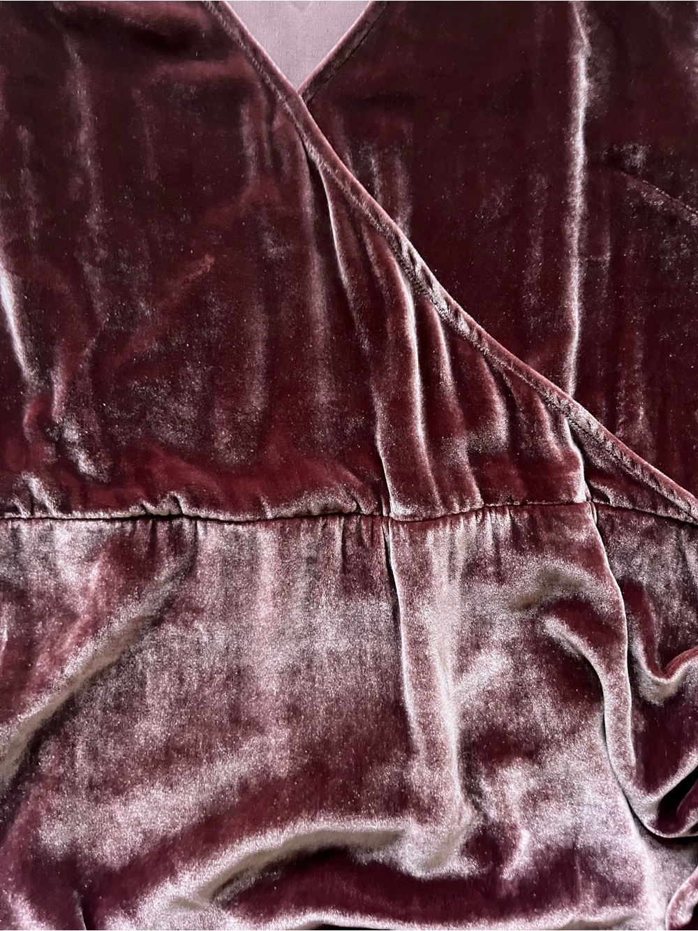 Aritzia Wilfred Velvet Wrap-Style Mini Dress Country - Picture 8 of 12
